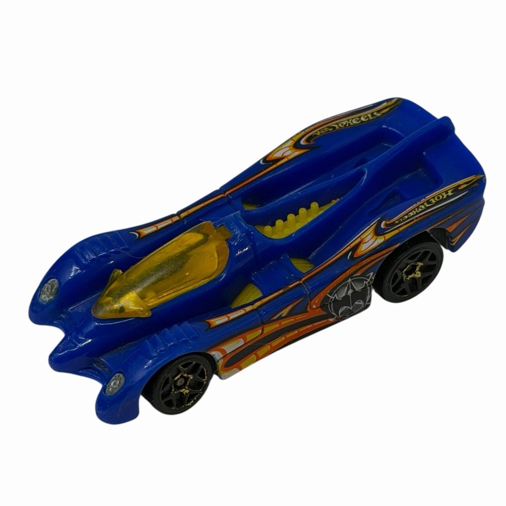 Hot Wheel 1994 Mattel Power Pistons Batman Symbol Blue Yellow‎